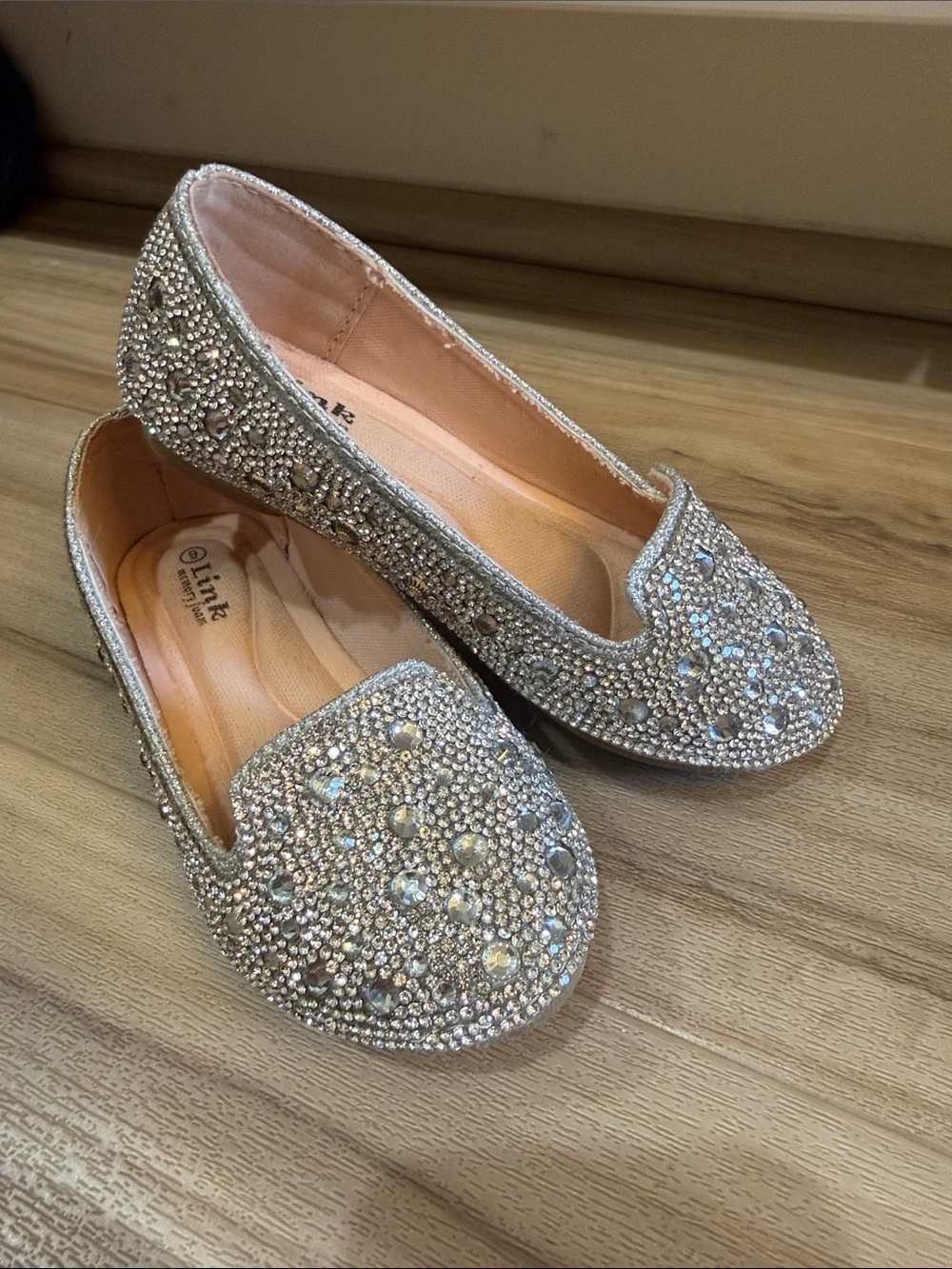 Sparkling Silver Crystal Embellished Girl’s Flats